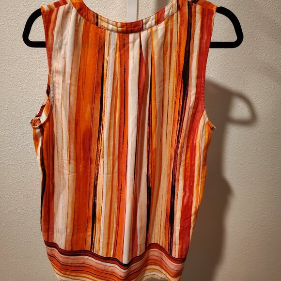 Apt. 9 Women's Tank Top Size Large Polyester Stripes Pink Sleeveless Blouse - Picture 10 of 10